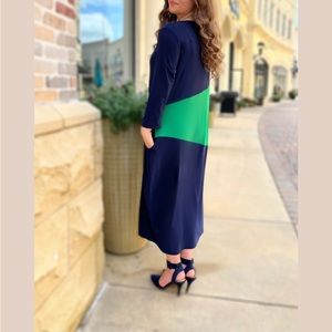 Zadie B’s Taya Bubble dress- navy and green